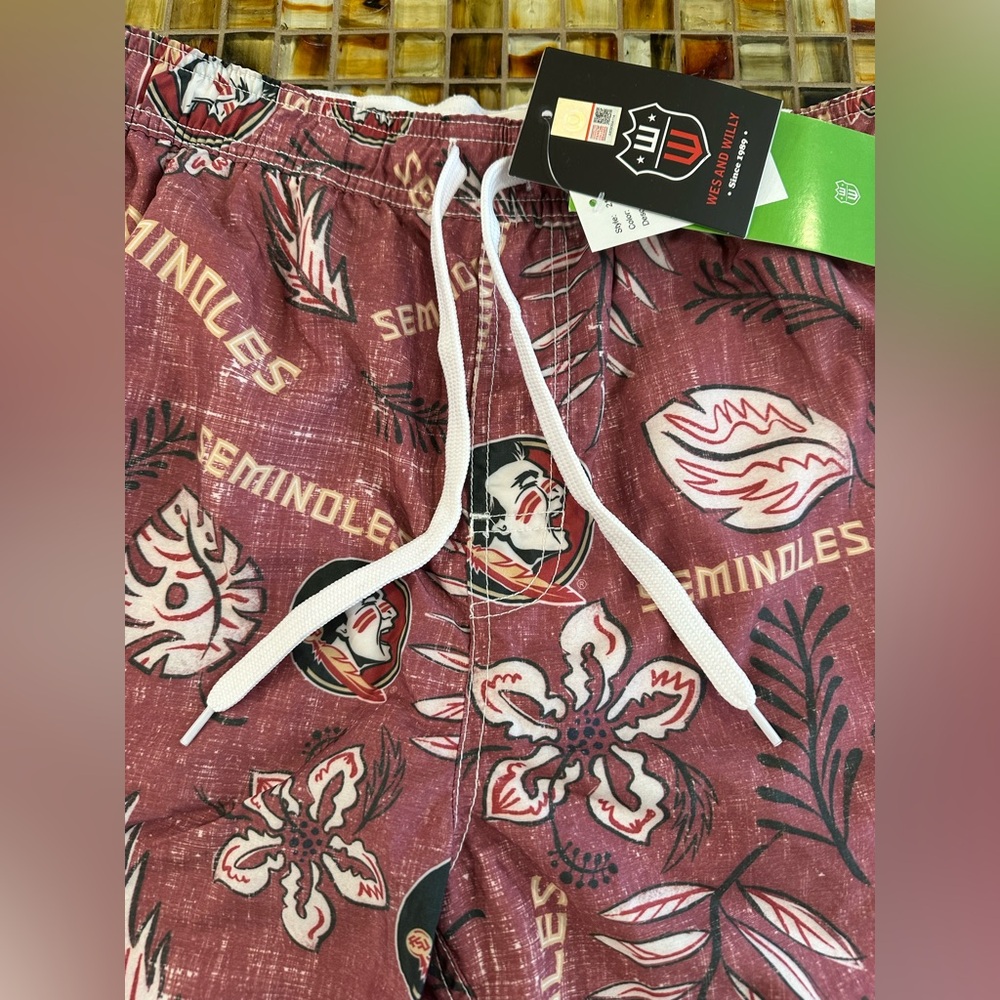 NWT Wes & Willy Florida State Seminoles FSU Men's Swim Trunks~Medium~$60 - Picture 4 of 8